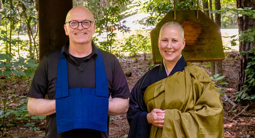 Tim Hinton and Zenki Kathleen Batson after the Zaike Tokudo Ceremony
